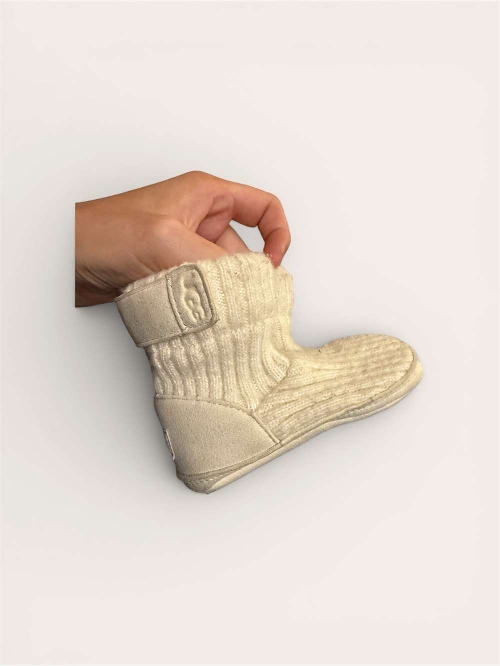 UGG Skylar CribCozy Cream Knit Bootie Slipper